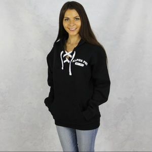 Alpha Phi Lace Up Hoodie